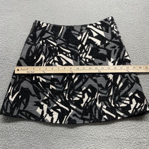 Zara Mini Skirt Womens Small Black White A-Line Skater Sparkle Textured Party - Picture 8 of 11